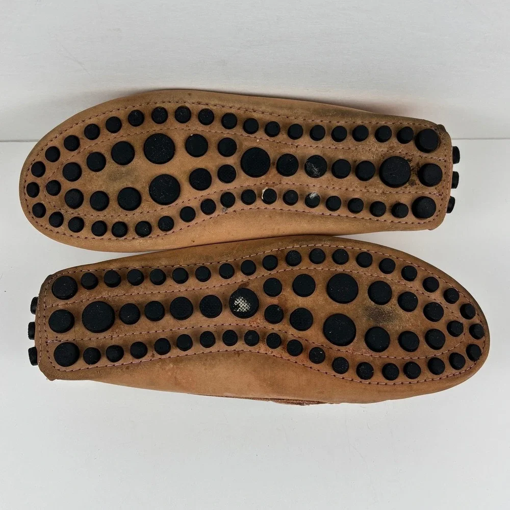 Mercanti Fiorentini MF-3200 Driving Loafers Womens 7B Tan Leather Brazil‎ Preppy